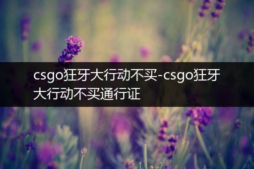 csgo狂牙大行动不买-csgo狂牙大行动不买通行证