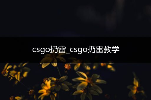 csgo扔雷_csgo扔雷教学