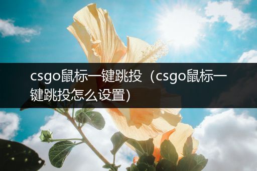 csgo鼠标一键跳投（csgo鼠标一键跳投怎么设置）