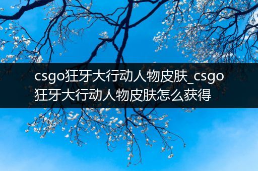 csgo狂牙大行动人物皮肤_csgo狂牙大行动人物皮肤怎么获得