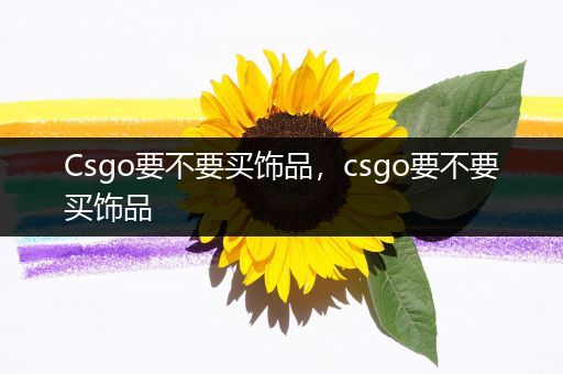 Csgo要不要买饰品，csgo要不要买饰品