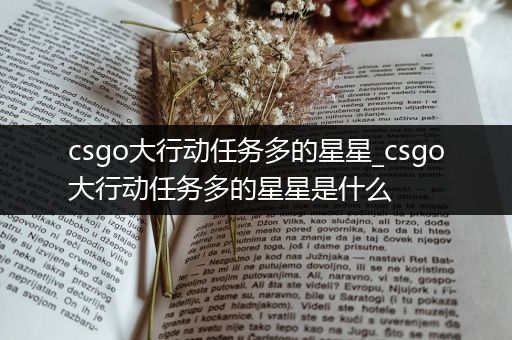 csgo大行动任务多的星星_csgo大行动任务多的星星是什么