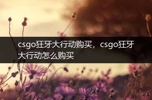 csgo狂牙大行动购买，csgo狂牙大行动怎么购买