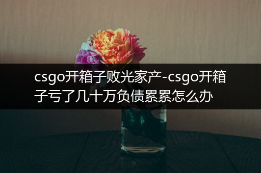 csgo开箱子败光家产-csgo开箱子亏了几十万负债累累怎么办