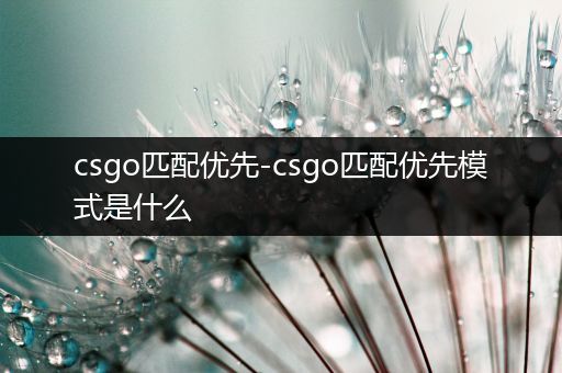 csgo匹配优先-csgo匹配优先模式是什么