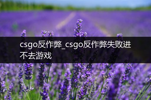 csgo反作弊_csgo反作弊失败进不去游戏