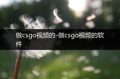 做csgo视频的-做csgo视频的软件