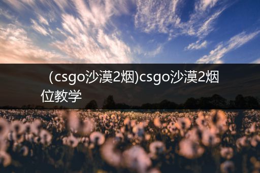 （csgo沙漠2烟)csgo沙漠2烟位教学