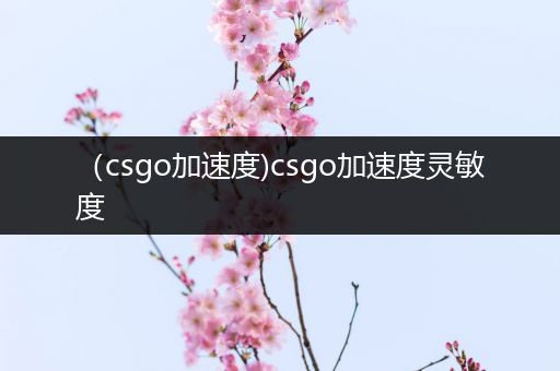 （csgo加速度)csgo加速度灵敏度