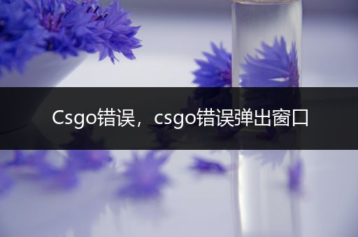 Csgo错误，csgo错误弹出窗口