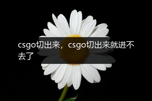 csgo切出来，csgo切出来就进不去了