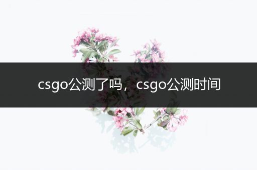 csgo公测了吗，csgo公测时间