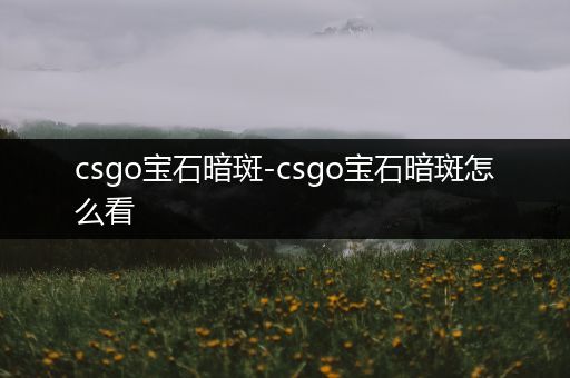 csgo宝石暗斑-csgo宝石暗斑怎么看