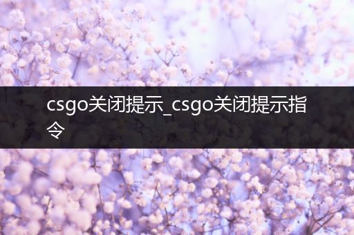 csgo关闭提示_csgo关闭提示指令