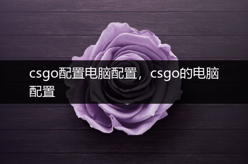 csgo配置电脑配置，csgo的电脑配置