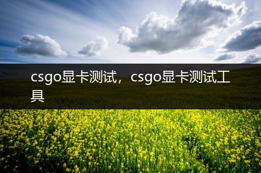 csgo显卡测试，csgo显卡测试工具