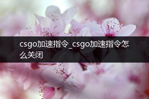 csgo加速指令_csgo加速指令怎么关闭