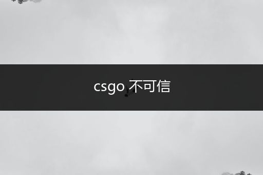 csgo 不可信