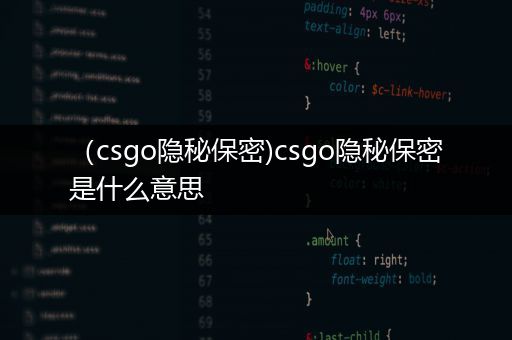 （csgo隐秘保密)csgo隐秘保密是什么意思