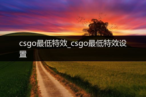 csgo最低特效_csgo最低特效设置