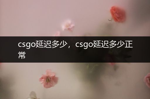 csgo延迟多少，csgo延迟多少正常